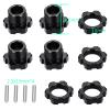 4 Pack MORFUM Aluminum RC Wheel Hex Hubs Adapter and Nuts (Splined) Extended Wheel Hub Drive Combiner Compatible with 1/7 Arrma Felony 6S RC Crawler Car Upgrades view 2