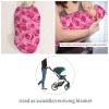 Muishi Pink Roses Newborn Swaddle Blankets Hat Sets Soft Baby Receiving Blanket Swaddle Sack for Baby Shower Infant Boy Girl Gift view 4