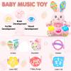 Baby Stuffed Animals Toys 0-6-12 Months, Baby Musical Bilingual Early Learning Toys with Light Up & Sound,Tummy Time Toys for 0 3 6 9 12+ Months for Newborn Girl view 3