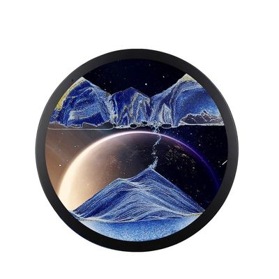 17.3'' Moving Sand Art Decor, Sand Art Wall Mounted Rotate Sculpture, 3D Sand Art Liquid Motion 360 Wall Mounted Sand Painting Art Living Room Decoration,Relaxing Mood Home Office Work Decor(B)