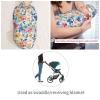 Muishi Watercolor Floral Pattern Newborn Swaddle Blankets Hat Sets Soft Baby Receiving Blanket Swaddle Sack for Baby Shower Infant Boy Girl Gift view 4