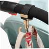 2PCS Stroller Hooks Dual Hook Rotating Stroller Clips Easy to Attach Stroller Accessories with Strong Load-Bearing Hand-Free Hooks for Diaper Bag Shopping Bag Gold view 2