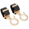 2PCS Stroller Hooks Dual Hook Rotating Stroller Clips Easy to Attach Stroller Accessories with Strong Load-Bearing Hand-Free Hooks for Diaper Bag Shopping Bag Gold view 3