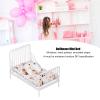 1:12 Scale Dollhouse Furniture Mini Bed Set Decorative Pillow Metal Frame Realistic Miniature Bed White (A) view 4