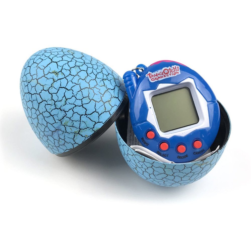 Electronic Pet Game Machine,Portable Funny Electronic Virtual Digital Pet Game Machine with Egg Shaped Case,Mini Handheld Game Console Cracked Egg Digital Virtual Pet Toys for