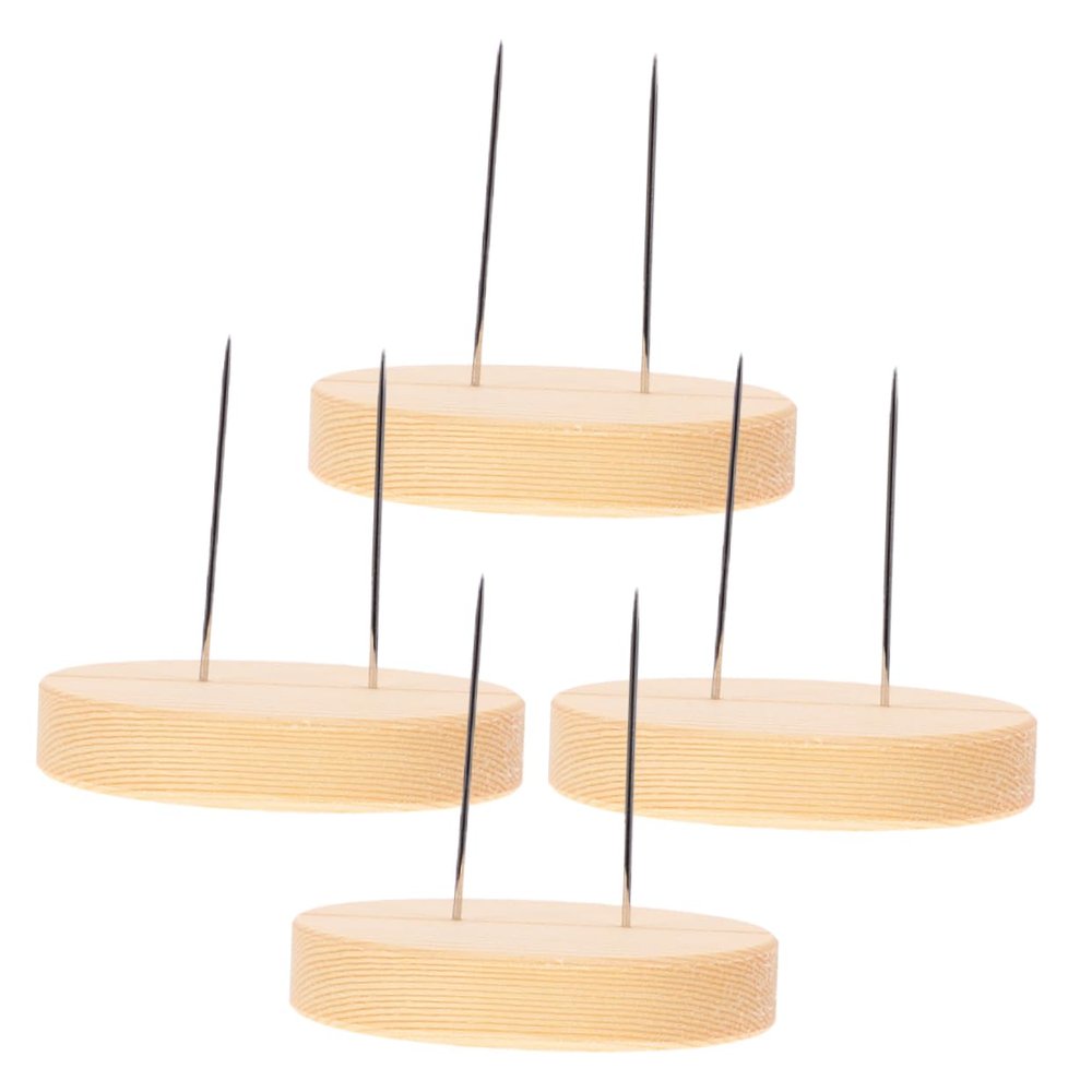 ULTECHNOVO 4pcs Felt Dolls Display Stand Wooden Base Holder for Showcasing Creations for Craft Displays and Home Decor