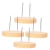 ULTECHNOVO 4pcs Felt Dolls Display Stand Wooden Base Holder for Showcasing Creations for Craft Displays and Home Decor view 1