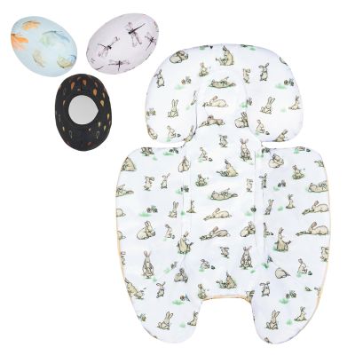 FSINWV Newborn Insert and 3Pcs Replacement Toy Balls for Mamaroo, Breathable Reversible Infant Insert Compatible with Mamaroo Baby Swing & RockaRoo, Head & Body Support, Machine Washable