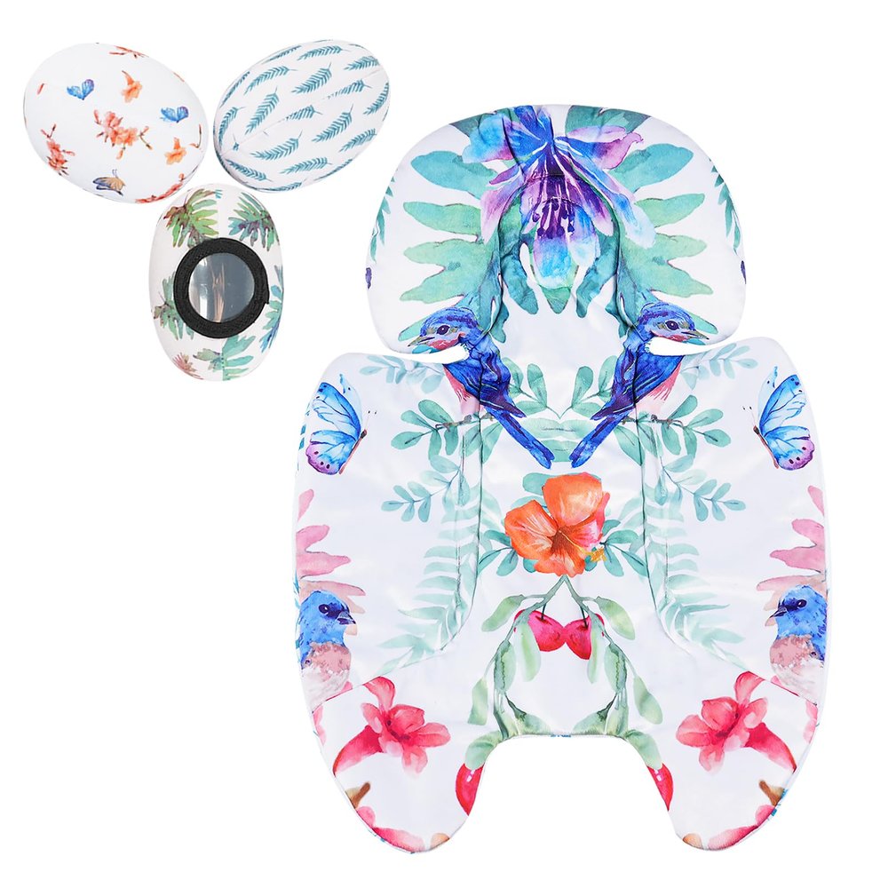 FSINWV Newborn Insert and 3Pcs Replacement Toy Balls for Mamaroo, Breathable Reversible Infant Insert Compatible with Mamaroo Baby Swing & RockaRoo, Head & Body Support, Machine Washable