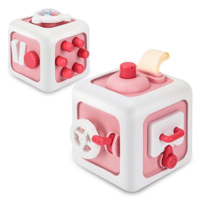 SOSUSHOE Toys for 1 Year Old Boy Girl, Montessori Busy Board Busy Cube, Travel Toys for Toddlers 1-3, 1 Year Old Girl Boy Gifts, Valentine Gifts for Kids 1-2 Year Old