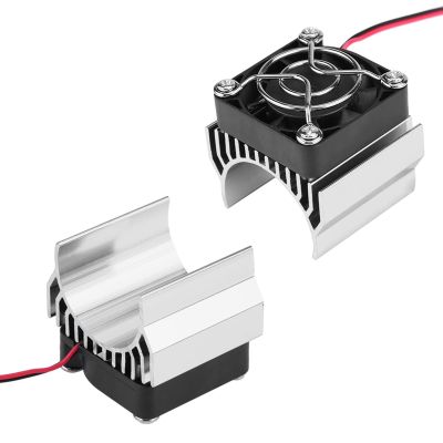 Acouto Heat Sink with Cooling Fan for 1/10 Scale Electric Rc Car 540/550 / 3650 Motor RC1/10 Electric Car Model Rc Motor Fan (Silver)