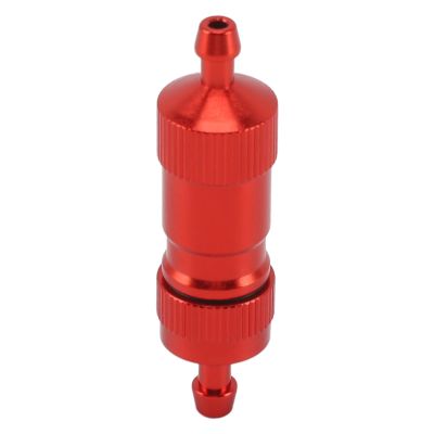 ANGGREK RC Oil Fuel Filter, RC Fuel Filter Aluminum Alloy Universal Effective RC Accessory for RC Boats (Red)