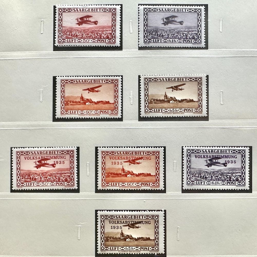 8 German Stamps for Collector 1928-1935 SAARGEBIET French Occupation Fine Used/Cancelled No Charge Postage Inside US