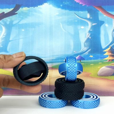 6pcs Gyro Spinner - Stress Relief Fidget Toy - Stocking Stuffer - 3D Printed Blue and Black Gyro Spinner Fidget Toy for Adults - Reduces Stress & Anxiety