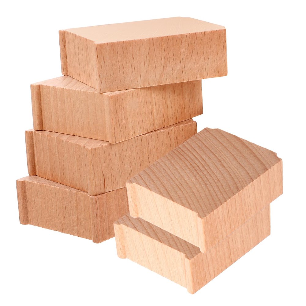 BESTonZON 6pcs Wooden Train Bridge Supports Compatible Bridge Pier Track Accessories for Boys and Girls