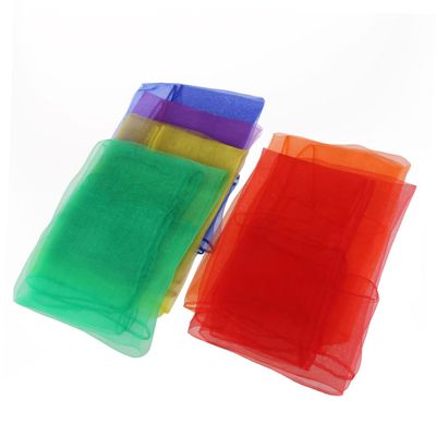 AOKWAWALIY 6 Hemmed Square Scarf Chiffon Ribbon Juggling Scarves Solid Color Bandanas Juggling Scarf Turbans for Women Ribbon Scarves for Women for Dressy Square Silk
