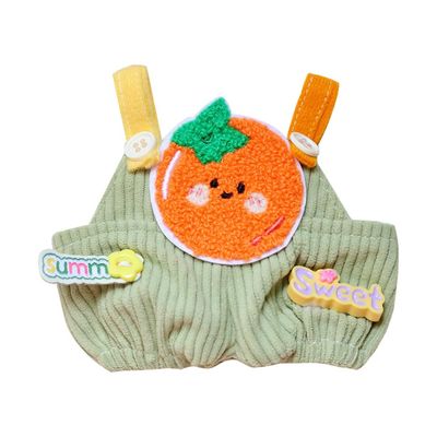 niannyyhouse 20cm Plush Doll Clothes Fruit Pattern Overalls 8in Doll Dressup (Orange)