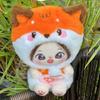 niannyyhouse 20cm Plush Doll Clothes Fox Panda Frog Kitten Pattern Headgear Overalls 8in Doll Dressup (Orange) view 3