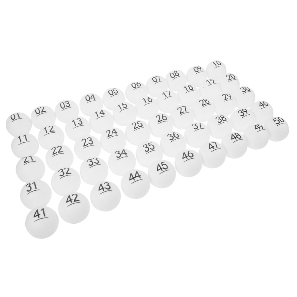 SHOWERORO 50pcs Entertainment Raffle Balls Drawing Balls Bingo Calling White Fade-resistant Printing
