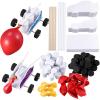 10 Sets Balloon Power Car Kits DIY Balloon Powered Recoil Car Set Stem Assembly Set for Kids Classroom Stem Educational and Science Activities view 1
