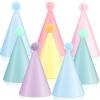 24 PCS Rainbow Party Hats - DIY Assemble Pastel Rainbow Themed Paper Hats Pastel Party Birthday Party Cone Hats Macaron Themed Party Hats for Kids and Adults Birthday, Baby Shower Party Decorations view 1