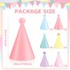 24 PCS Rainbow Party Hats - DIY Assemble Pastel Rainbow Themed Paper Hats Pastel Party Birthday Party Cone Hats Macaron Themed Party Hats for Kids and Adults Birthday, Baby Shower Party Decorations view 2