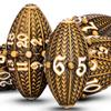 ARUOHHA DND Metal Dice Antique Gold Dragon Egg Dice with Metal Box, Role Playing Game RPG Polyhedral D and D Dice Set D20 D12 D10 D8 D6 D4 view 1