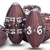 ARUOHHA DND Metal Dice Black Red Dragon Egg Dice with Metal Box, Role Playing Game RPG Polyhedral D and D Dice Set D20 D12 D10 D8 D6 D4 view 1