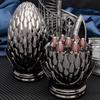 ARUOHHA DND Metal Dice Black Red Dragon Egg Dice with Rotating Dragon Egg Shell, Role Playing Game RPG Polyhedral D and D Dice Set D20 D12 D10 D8 D6 D4 view 3