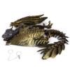 ACOCOFE 3D Printed Dragon Feathered Wyvern Dragon Toys,16 inch Large Fidget Articulated Dragon with Wings,Large Desktop Pet 3D Printed Toys (Laser Gold) view 1