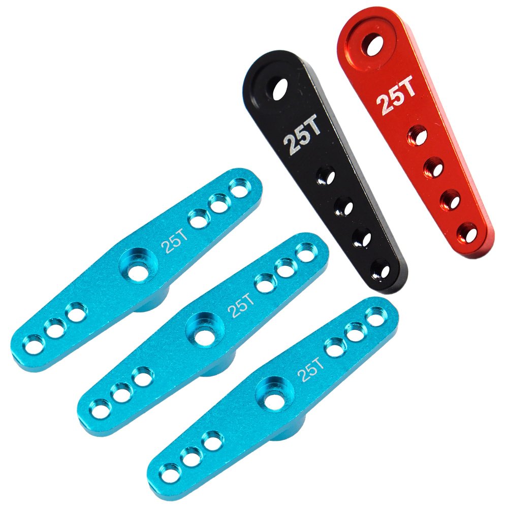 25T Metal Servo Horn Extension Long RC Steering Arm & Aluminum Alloy 25T Servo Horn Double Arm Steering Arms