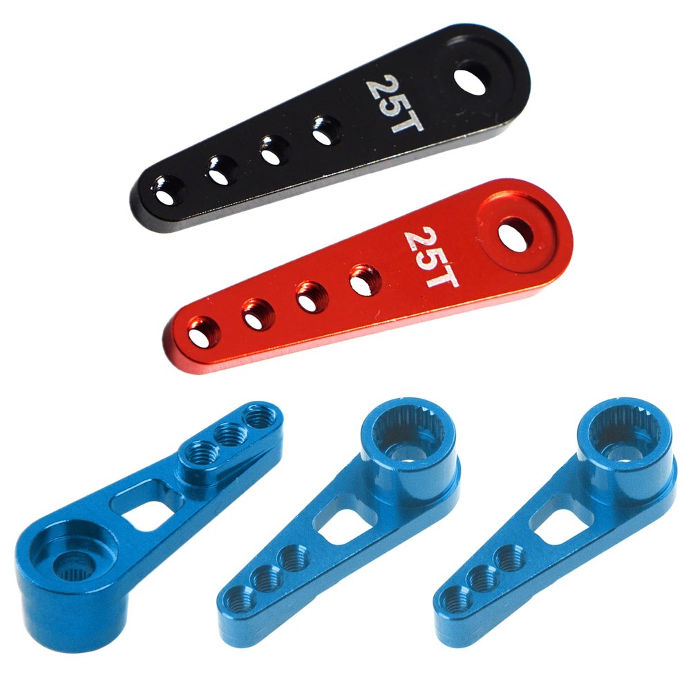 25T Metal Servo Horn Extension Long RC Steering Arm & 25T Servo Horn Steering Arm Compatible with Futaba Savox HSP Power HD Servos Motor