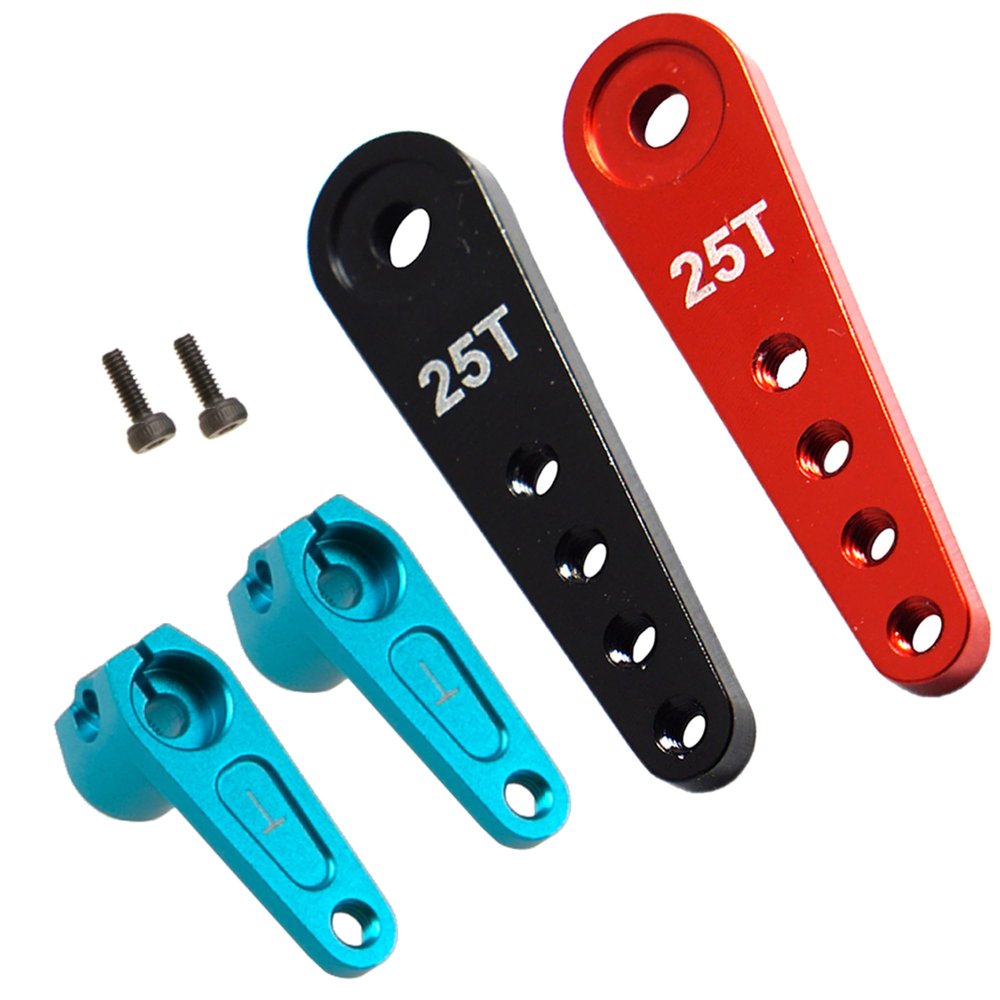 25T Metal Servo Horn Extension Long RC Steering Arm & Metal 25T Servo Horn 25 Teeth Steering Gear Arm