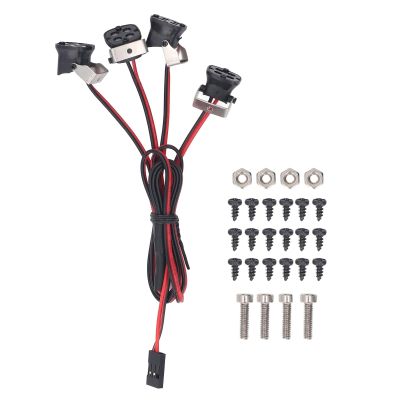 16 LED RC Car Roof Lights, 4 Lamp Headlights Front Spotlights for 1/10 RC Crawler, for Axial, SCX10 90046, Gen8 (Red Light)