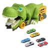 Almencla Dinosaur Transport Truck with Mini Cars Portable Novelty Storage Dinosaur Car Vehicles Playset for Kindergarten Birthday Gift, 6 Small Cars view 1