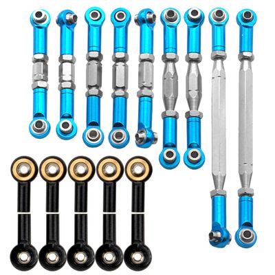 9Pcs Metal Pull Rod Steering Servo Link Linkages Swing Arm Tie Rod Upper Suspension Ends & M2.5 Tie Rod End Ball Head Holder 2.5mm Thread Ball Joint Link