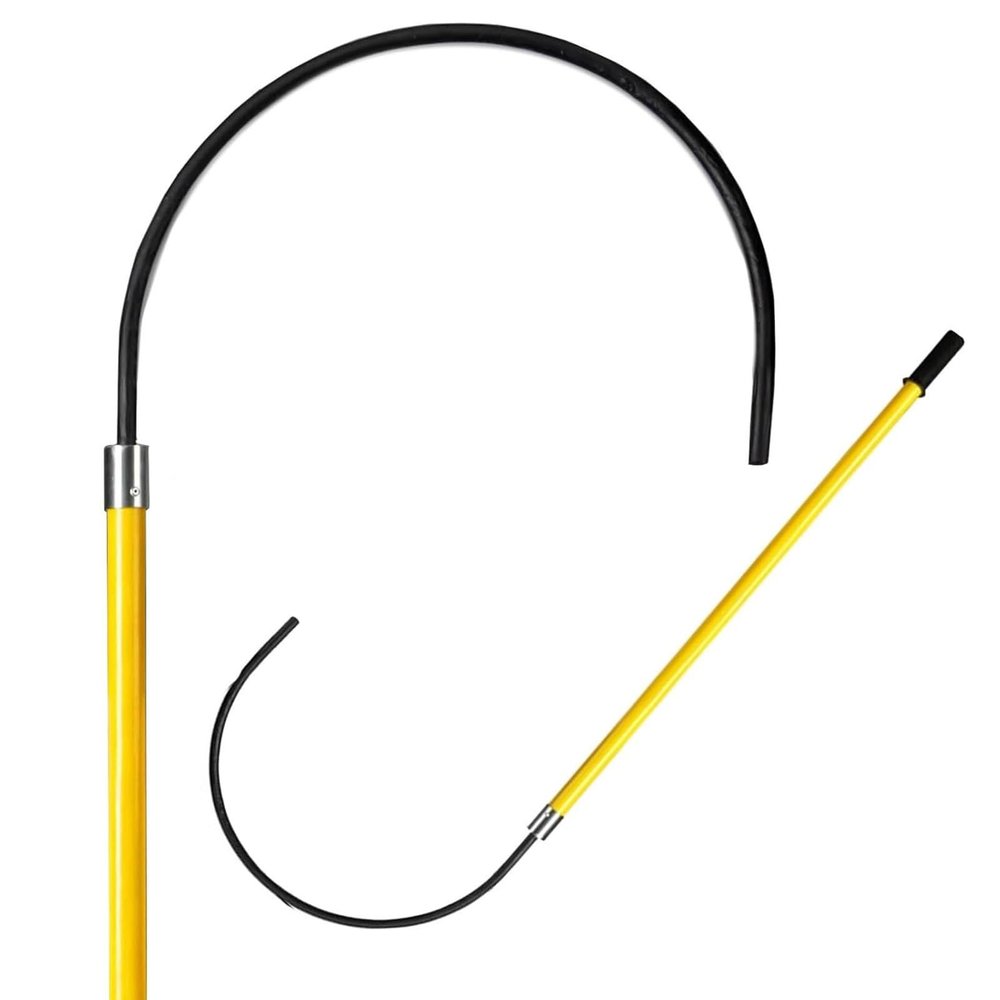 2 Pcs Rescue Hook, High Voltage Insulated Rescue Hook high Voltage Telescopic, Fire Electrician Lifeguard Rod Kit for Pool/Power Plant/Substation, Anti-electrocution Emergency Life-Saving Tools(3.3ft/