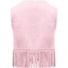 iiniim Baby Boy Girl Western Cowboy Vest Toddler Halloween Cowboy Costume Photography Prop Waistcoat Pink 2-3 Years view 2