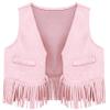 iiniim Baby Boy Girl Western Cowboy Vest Toddler Halloween Cowboy Costume Photography Prop Waistcoat Pink 2-3 Years view 3