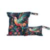 Wet Bag 2Pcs Wet Dry Bag Waterproof Travel Laundry Bags Colorful Floral Hummingbird Swimsuit Bags Storage Cloth Diaper Wet Bags Bathing Suit 0rganizer Bags for Beach, Yoga, Gym, Pool view 1