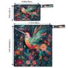 Wet Bag 2Pcs Wet Dry Bag Waterproof Travel Laundry Bags Colorful Floral Hummingbird Swimsuit Bags Storage Cloth Diaper Wet Bags Bathing Suit 0rganizer Bags for Beach, Yoga, Gym, Pool view 2