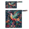 Wet Bag 2Pcs Wet Dry Bag Waterproof Travel Laundry Bags Colorful Floral Hummingbird Swimsuit Bags Storage Cloth Diaper Wet Bags Bathing Suit 0rganizer Bags for Beach, Yoga, Gym, Pool view 4