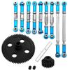 9Pcs Metal Pull Rod Steering Servo Link Linkages Swing Arm Tie Rod Upper Suspension Ends & Metal Spur Diff Differential Main Gear 62T & 17T Pinion Motor Gear Center Reduction view 1