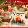 1: 12 Scale Mini House Furniture and Accessories Christmas Miniature Fireplace Mini Resin Fireplace for Mini House Christmas Decoration Xmas Gift view 3