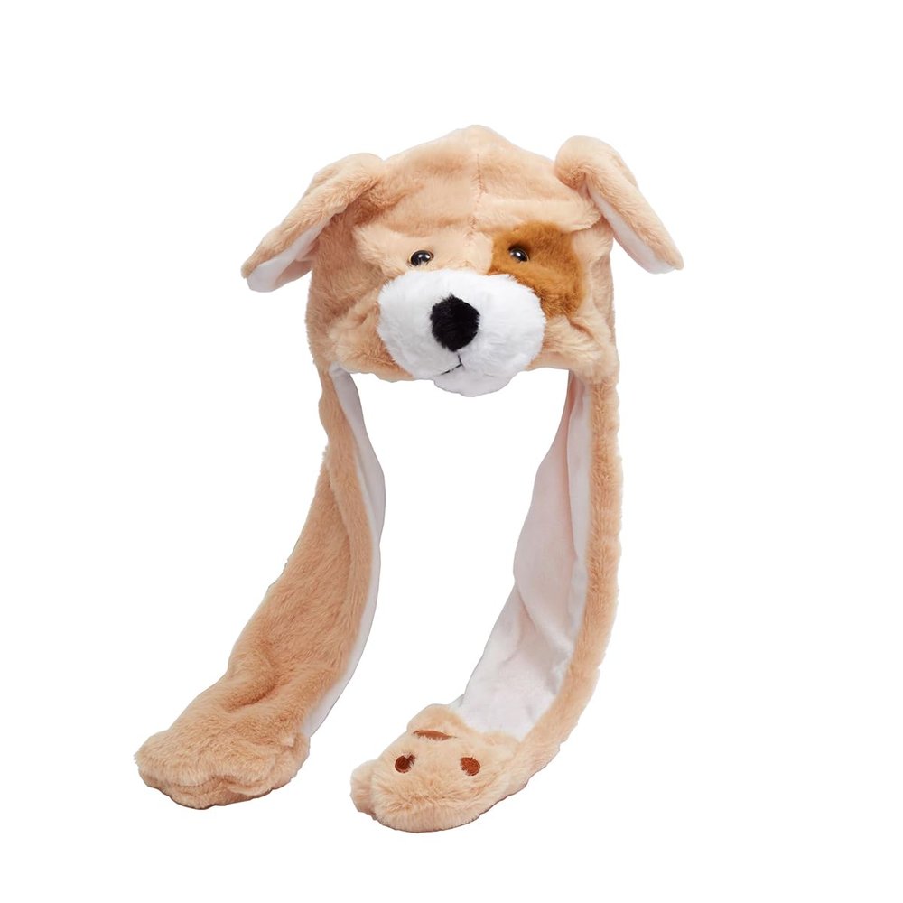 Animal Plush Ear Hat Kids Adults Cute Dog Flap Moving Jumping Hat