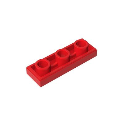Gobricks 35459 1x3 Tile Special Inverted With Center Hole, Red, 50 pcs