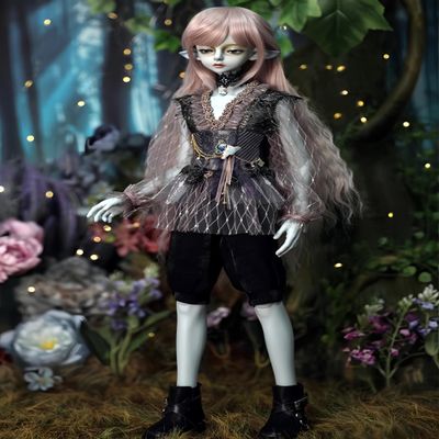 1/4 BJD Doll Kawaii Doll Move Joints Handmade Makeup 18 Inches Collectible Cartoon Dress up Dolls The (D)