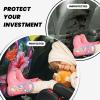 VTCTOASY Kick Mat Back Seat Protector for Car 2 Pack Extra Large Car Back Seat Cover with 3 Storage Pockets Waterproof Seat Back Protector Flower Tropical Plant Backseat Car Organizer for Trucks SUV view 2