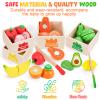 ATOYUS Wooden Play Food Set Toys for Toddlers 1-3, Kids Toy Play Kitchen Accessories, Cutting Fruits Pretend Food with Storage Boxes, Christmas Birthday Gifts for 1 2 3 Year Old Baby Boys Girls view 4