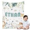 Personalized Baby Blanket with Name, Custom Baby Blankets for Girls Boy Kids, Customized Baby Stuff, Soft Flannel Blankets in Toddler Gifts for Christmas Birthday, Infant Newborn Shower Items view 1
